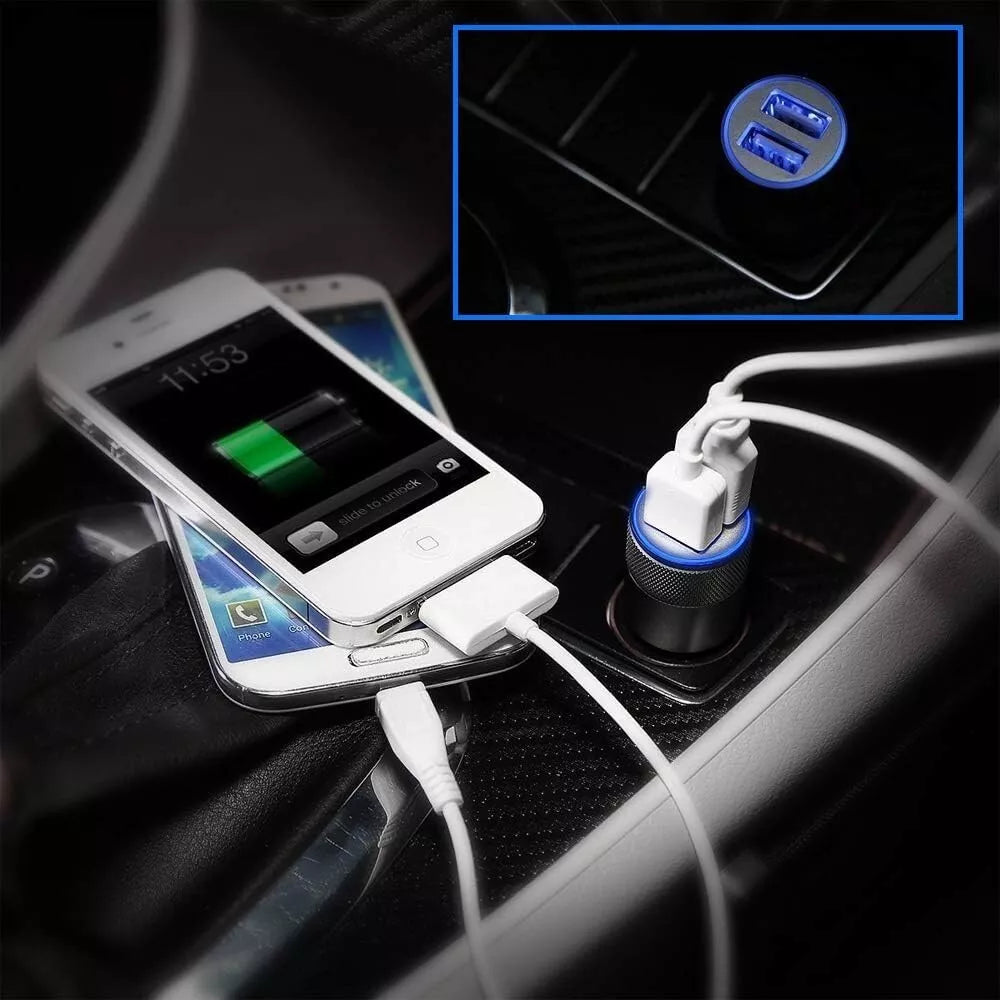 Everlab 12V Car Cigarette Lighter Socket Dual QC3.0 USB Ports Fast Charger Power Adapter with Type-C Cable