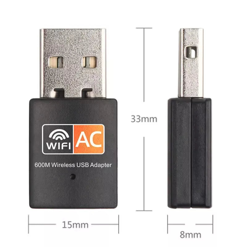 Everlab Dual Band USB WiFi Wireless Dongle AC600 Network Adapter 5GHz 2.4GHz