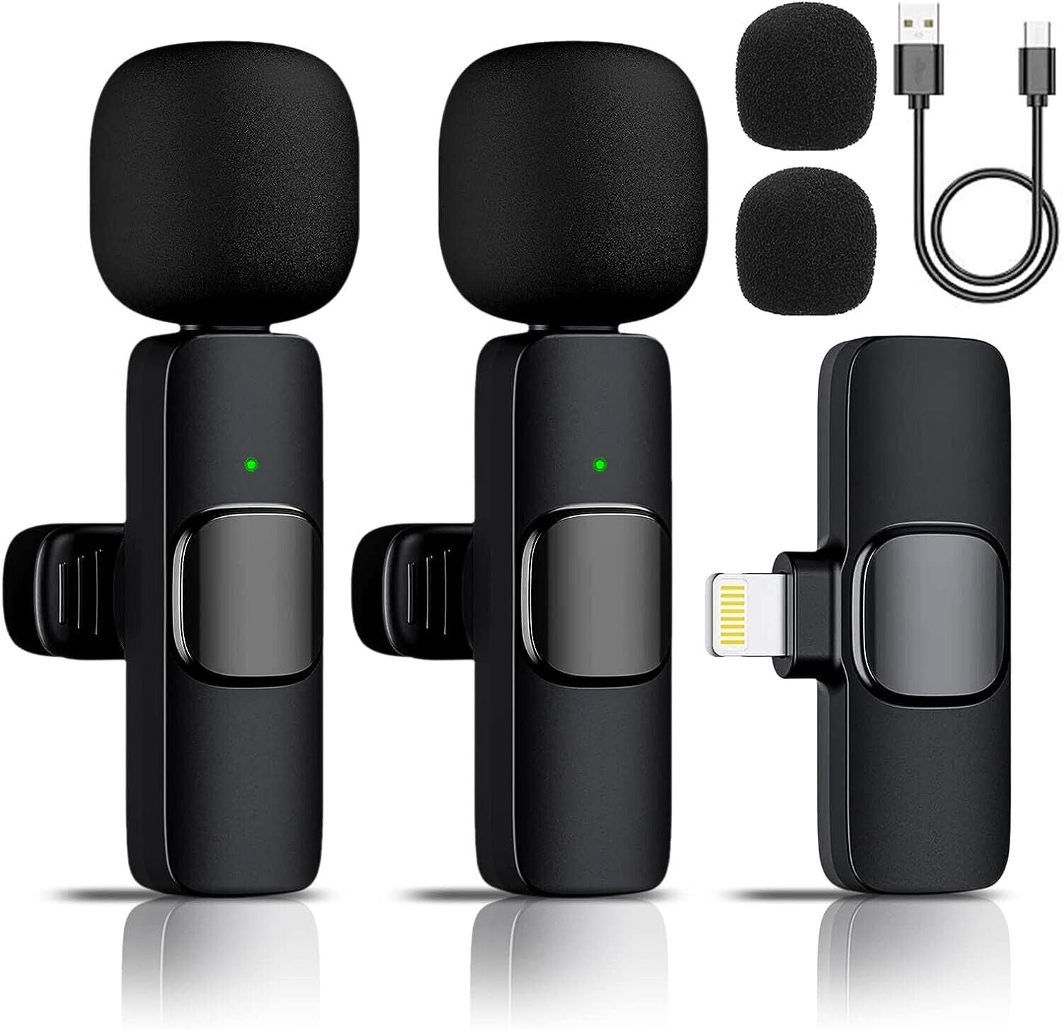 Wireless Lavalier Microphone Mic For Apple Phone iPhone iPad Vlog Live Stream