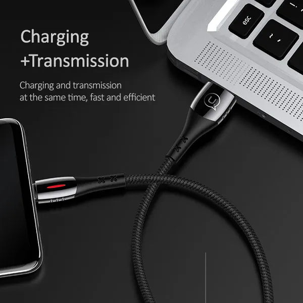 USAMS Braided USB To Lightning Fast Charging Cable Data Cord For iPhone 14 13 12 11 XS Pro Max iPad (2m)