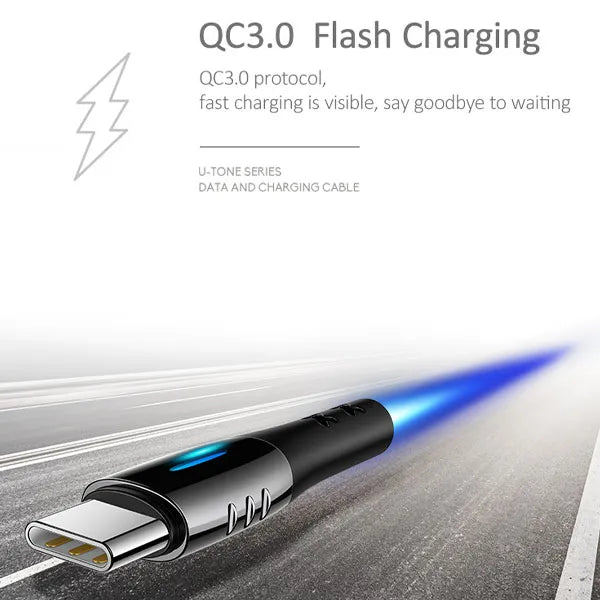 USAMS Braided USB To Lightning Fast Charging Cable Data Cord For iPhone 14 13 12 11 XS Pro Max iPad (2m)