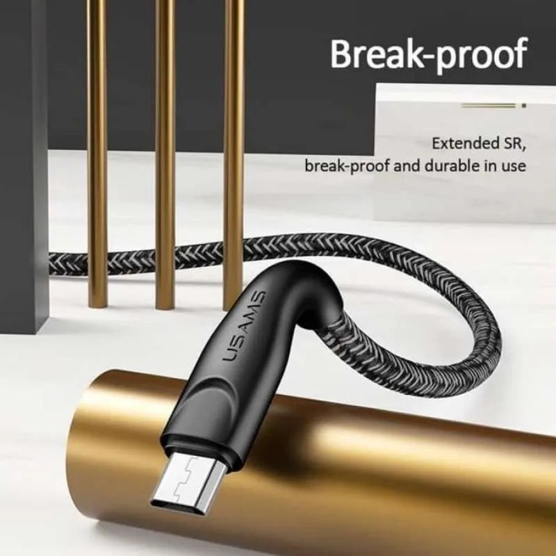 USAMS Smart Braided USB To Micro USB Charger Charging Cable Data Cord Android Samsung US-SJ396