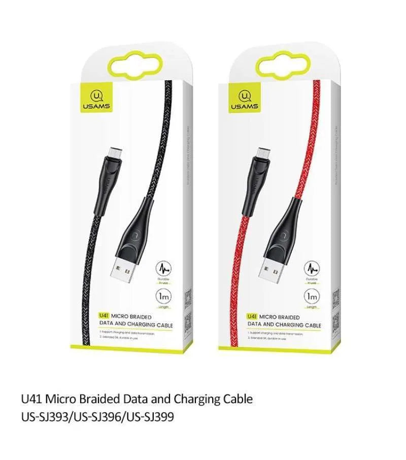 USAMS Smart Braided USB To Micro USB Charger Charging Cable Data Cord Android Samsung US-SJ396