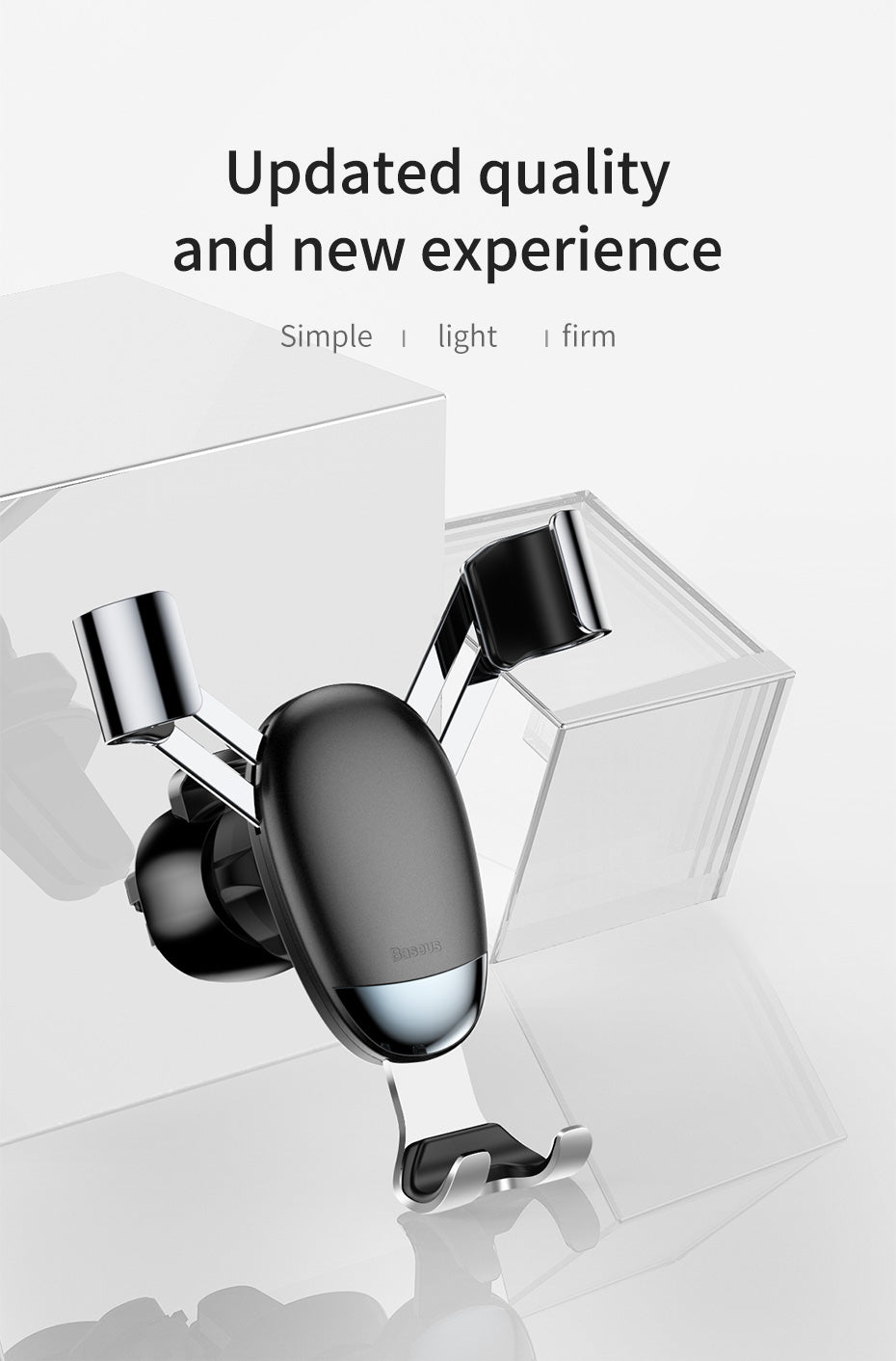 Baseus Mini Gravity Car Phone Holder Air Vent Clip Mount For iPhone Samsung Huawei (Black)