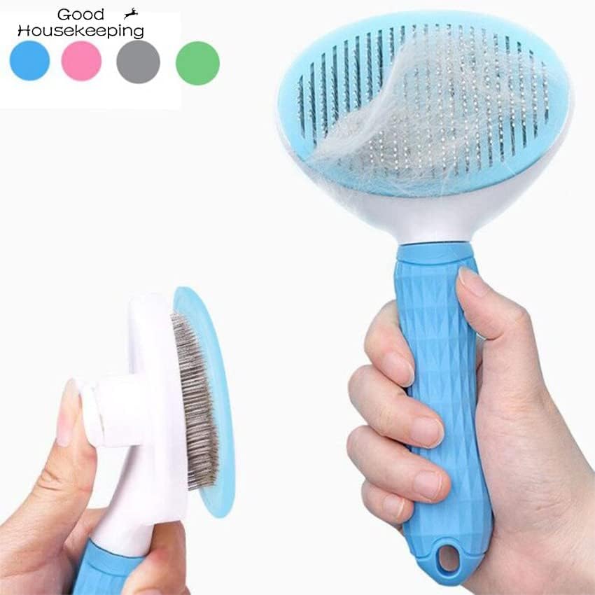 Everlab Cat Brush, Self Cleaning Slicker Brushes For Shedding And Grooming Removes Loose Undercoat, Mats and Tangled Hair Grooming Comb For Cats Dogs Brush Massage