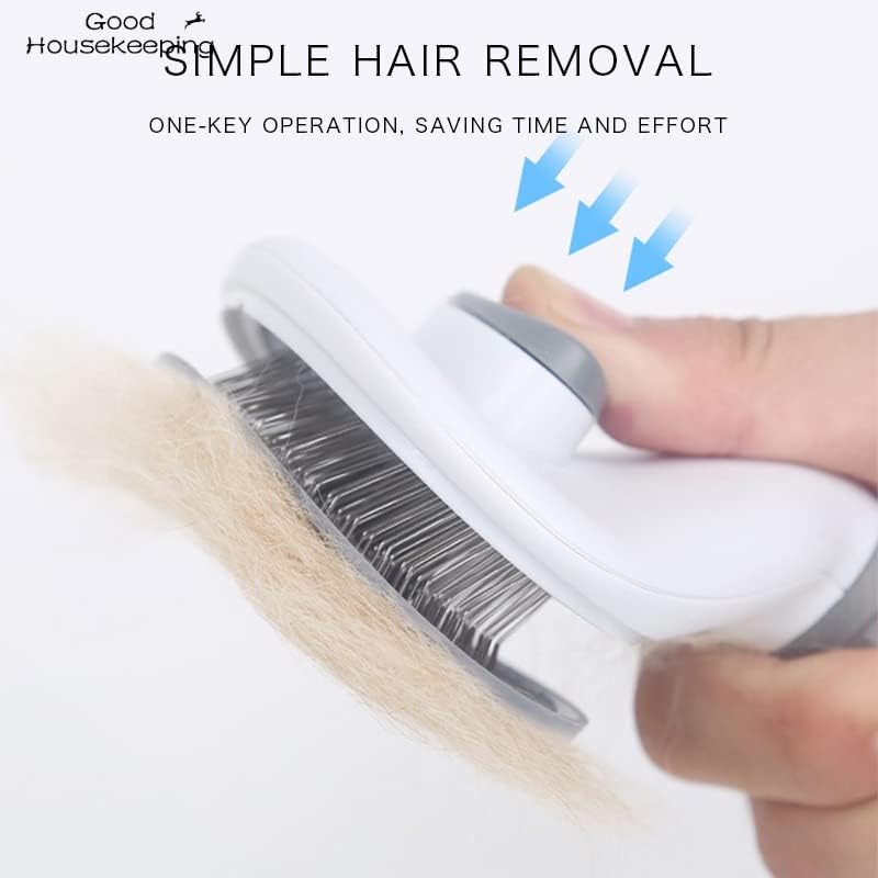 Everlab Cat Brush, Self Cleaning Slicker Brushes For Shedding And Grooming Removes Loose Undercoat, Mats and Tangled Hair Grooming Comb For Cats Dogs Brush Massage