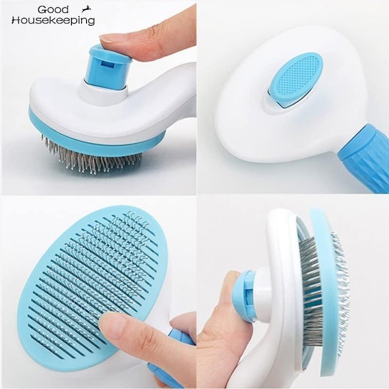 Everlab Cat Brush, Self Cleaning Slicker Brushes For Shedding And Grooming Removes Loose Undercoat, Mats and Tangled Hair Grooming Comb For Cats Dogs Brush Massage