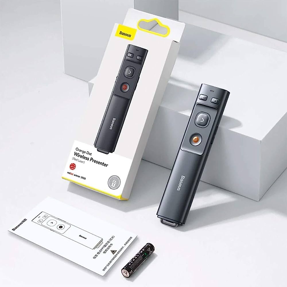 Baseus Wireless Presenter Laser Pointer 2.4GHz Type-C Remote Controller PPT Pen For Projector USB Pointer Presenter