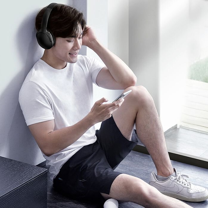 Baseus Encok D02 Pro Bluetooth Wireless Noise Cancellation Over-Ear Headphones Headset - Black