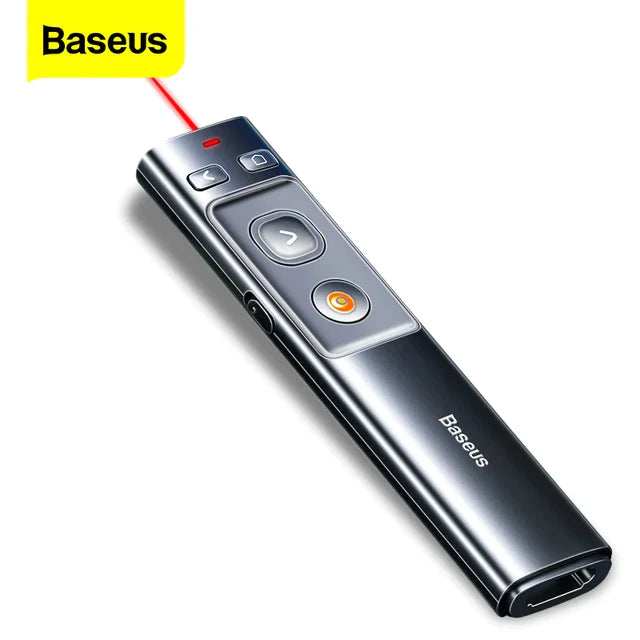 Baseus Wireless Presenter Laser Pointer 2.4GHz Type-C Remote Controller PPT Pen For Projector USB Pointer Presenter