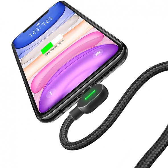 Mcdodo 36W Type-C To Lightning 90 Degree Angled PD Fast Charging Cable Braided Data Sync Cord For iPad iPhone AirPods