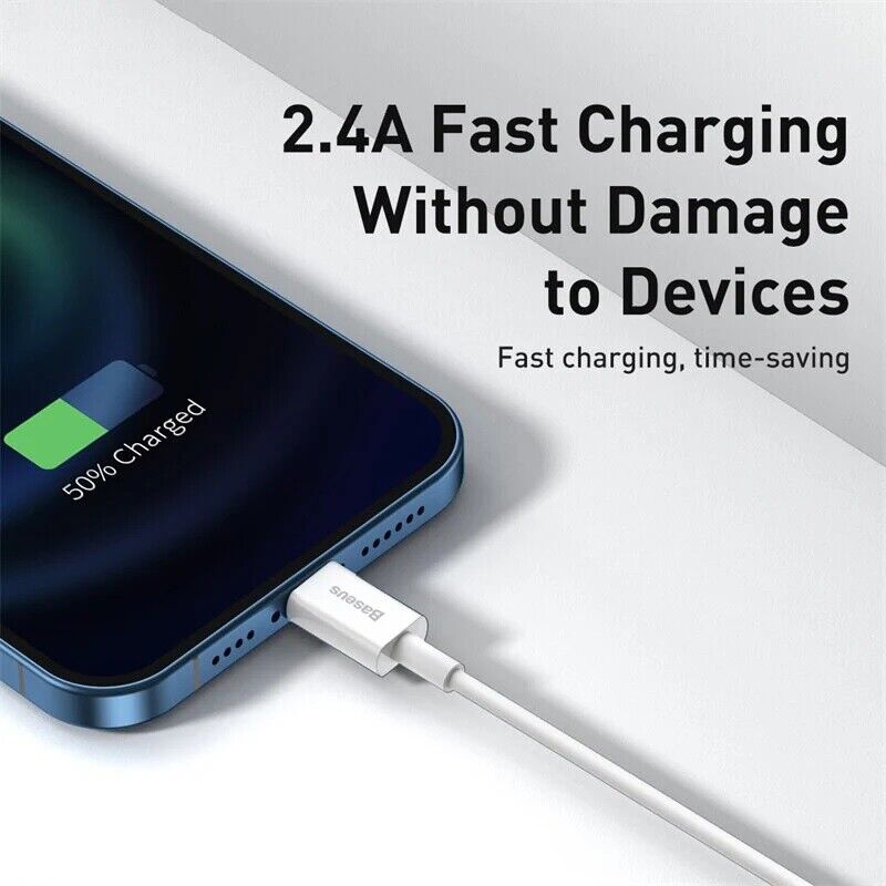 Baseus 2.4A USB To Lightning Fast Charging Cable Data Cord Charger Superior Series For iPhone iPad