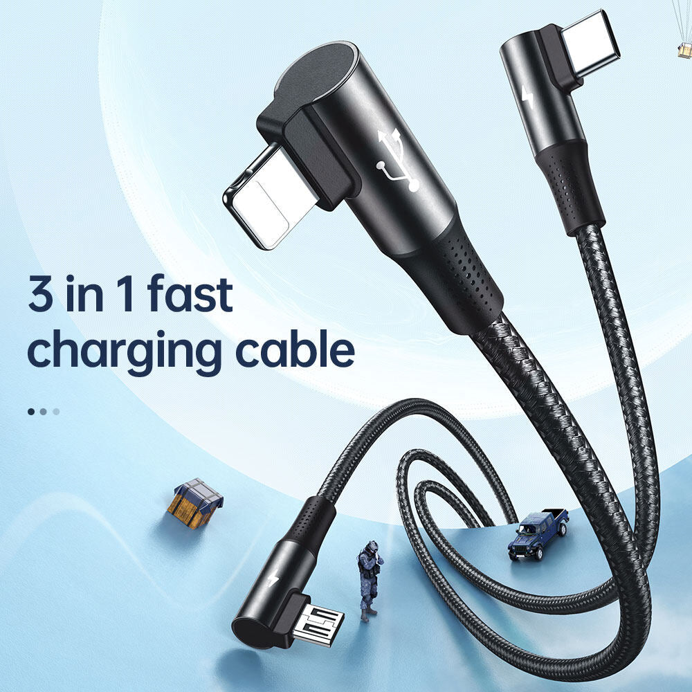 Mcdodo Multi USB 3 in 1 Charging Cable, Charger Nylon Braided Fast Charging Cord With Type-C, Micro USB And Lightning Port For iPhone 15/15 Plus/15 Pro Max, Samsung S24/S24+/S24 Ultra/S23+/S23 Ultra, MacBook, iPad Pro Air, Pixel, Switch, etc