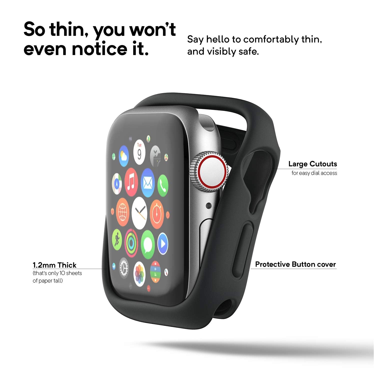 Caseology [Nero] Compatible with Apple Watch Band with Case For 40mm Series 6/SE/5/4