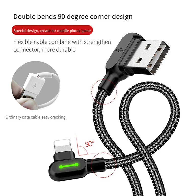 (3-PACK) Mcdodo USB To Lightning Apple Charger MFi Certified iPhone Fast Charging Cable Data Cord Compatible With iPhone 14 13 12 11 Pro Max Mini XS XR 8 7 iPad (1.2m)