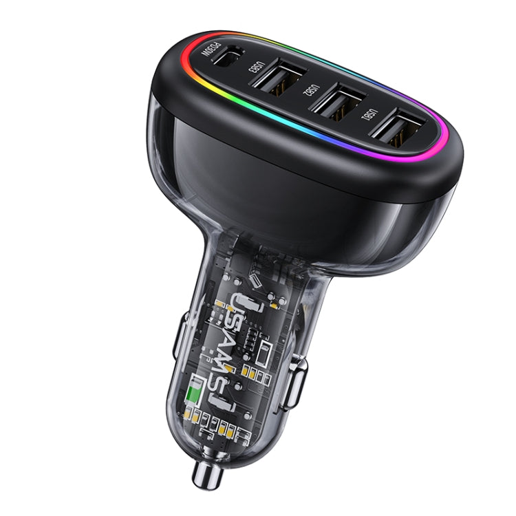 Usams 48W 4 Port USB & Type C Fast Car Charger USB Quick Charger QC3.0 Adapter