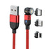 Everlab 540 Degree Magnetic USB Type C, Lightning, Micro USB LED Rotating Charging Cable For iPhone Samsung