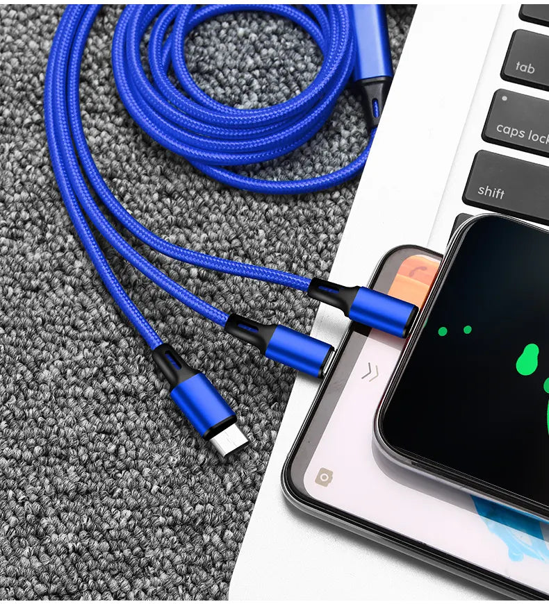 Everlab 3 in 1 USB Lightning Type-C Micro USB Charging Cable Cord For iPhone Samsung iPad