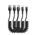 (3-PACK) Mcdodo USB To Type-C Fast Charging Cable, Coiled Braided Retractable Charger For iPhone 15 Pro/Max/Plus, Samsung Galaxy S23/S22/S21/S20/Ultra/Plus, Switch, Pixel (1.8m)