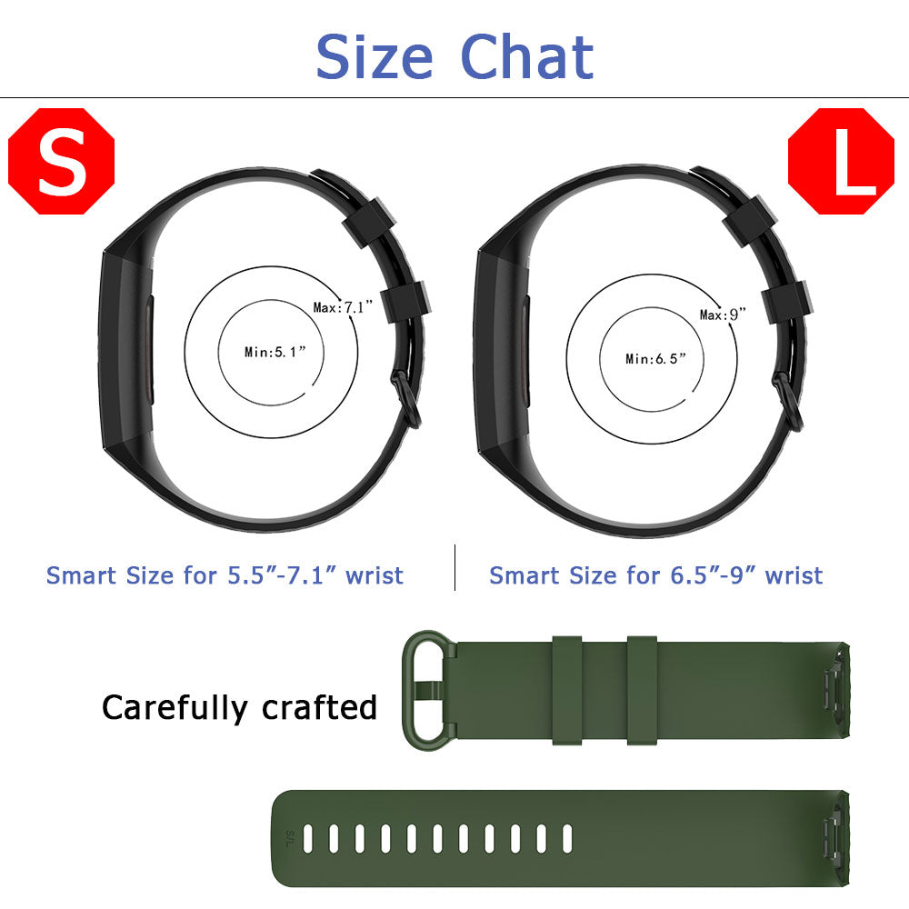 Everlab Silicone Replacement Strap Band For Fitbit Charge 4 3