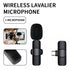 Wireless Lavalier Microphone For iPhone 16 15 Samsung iPad Vlog Live Stream Mic