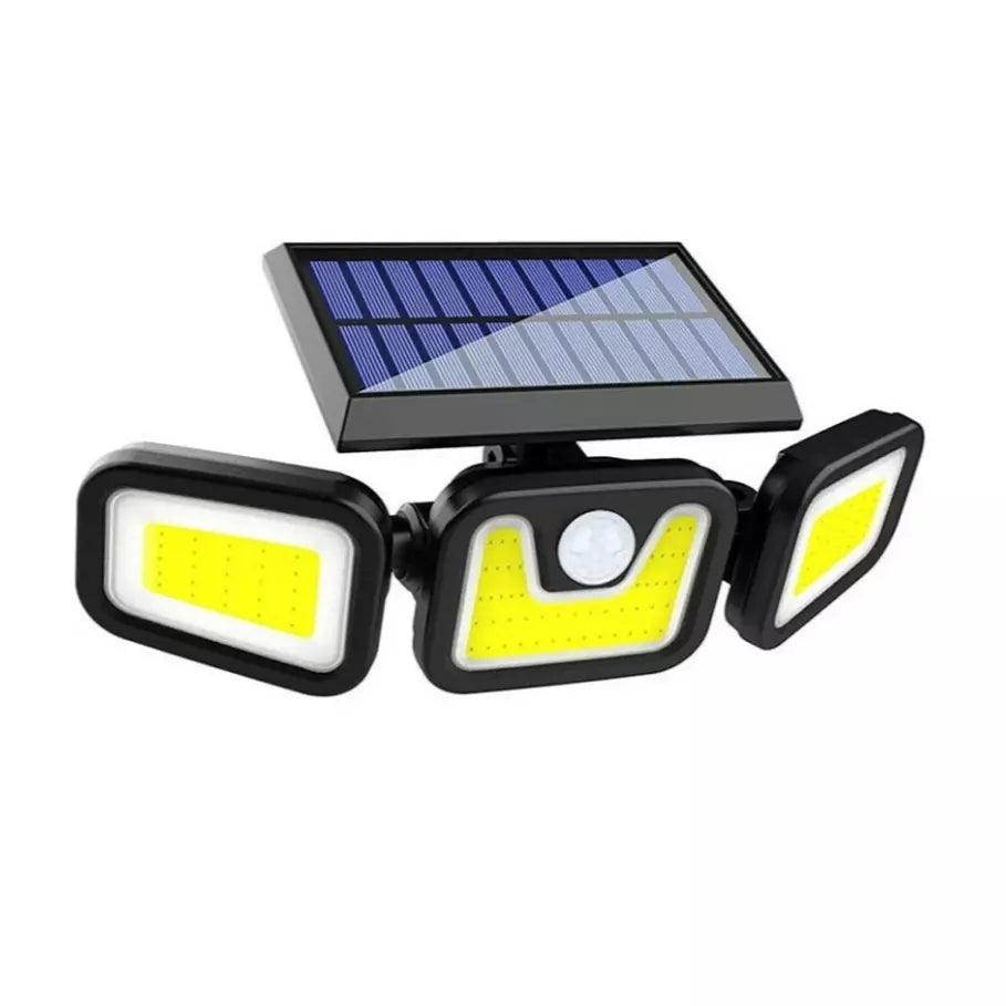 3 Head Solar Motion Sensor Light 74 LED Outdoor Garden Wall Security Flood Lamp
