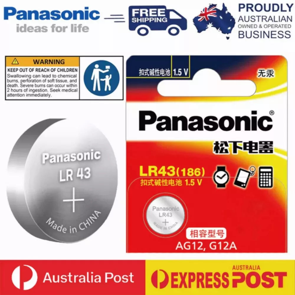 Genuine Panasonic AG3 LR41 G3A GP92A 1.5v Alkaline Batterie Cell Battery