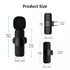 Wireless Lavalier Microphone For iPhone 16 15 Samsung iPad Vlog Live Stream Mic