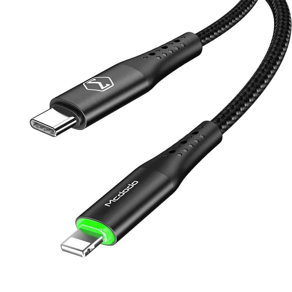 MCDODO 36W Type-C To Lightning Charging Cable PD Auto Disconnect Power Off Data Cord For iPhone iPad Airpods