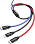 Baseus 3 in 1 USB Lightning Type-C Micro USB Fast Charging Cable Cord For iPhone Samsung iPad