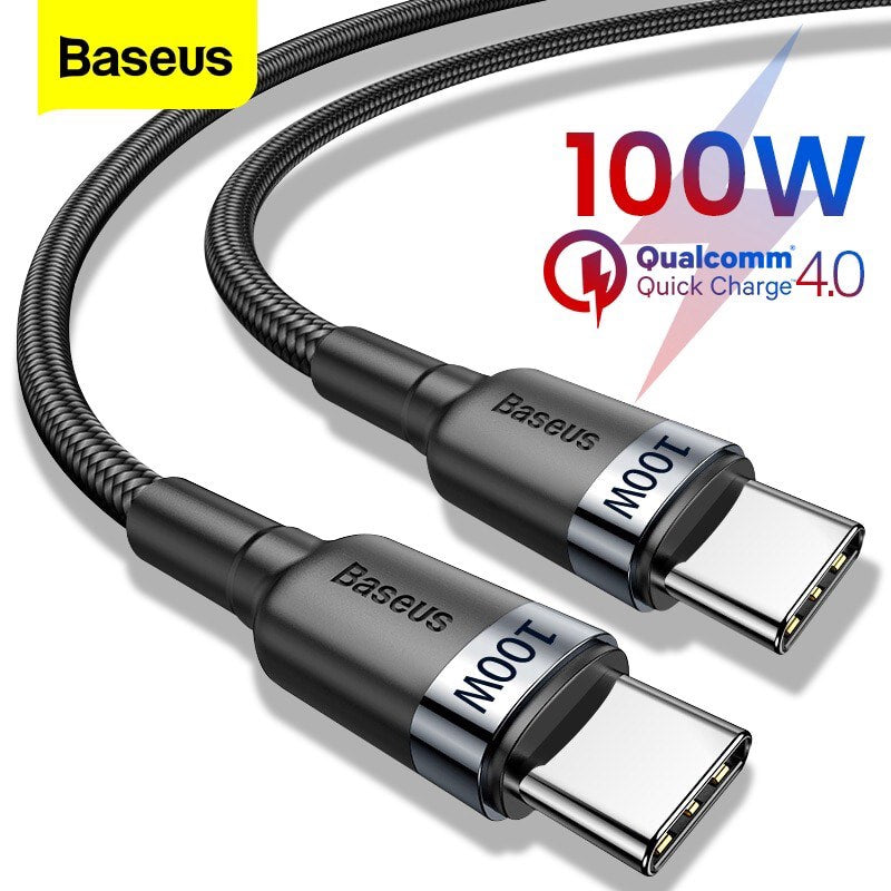 Baseus 100W USB Type-C To Type-C Data Charger Cord For Samsung Macbook iPad - (2M)