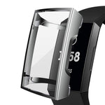 Everlab Shockproof TPU Case Bumper Tempered Glass Cover For Fitbit Charge 3 4